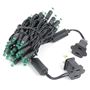 Picture of 50 LED Green LED Christmas Lights 11' Long on Black Wire
