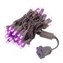 Picture of 50 LED Pink LED Christmas Lights 11' Long on Brown Wire