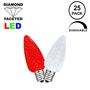 Picture of Red/Pure White C7 LED Replacement Bulbs 25 Pack