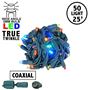 Picture of *NEW* True Twinkle Coaxial 50 LED Multi Color 6" Spacing Green Wire