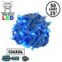 Picture of Coaxial 50 LED Blue 6" Spacing Green Wire