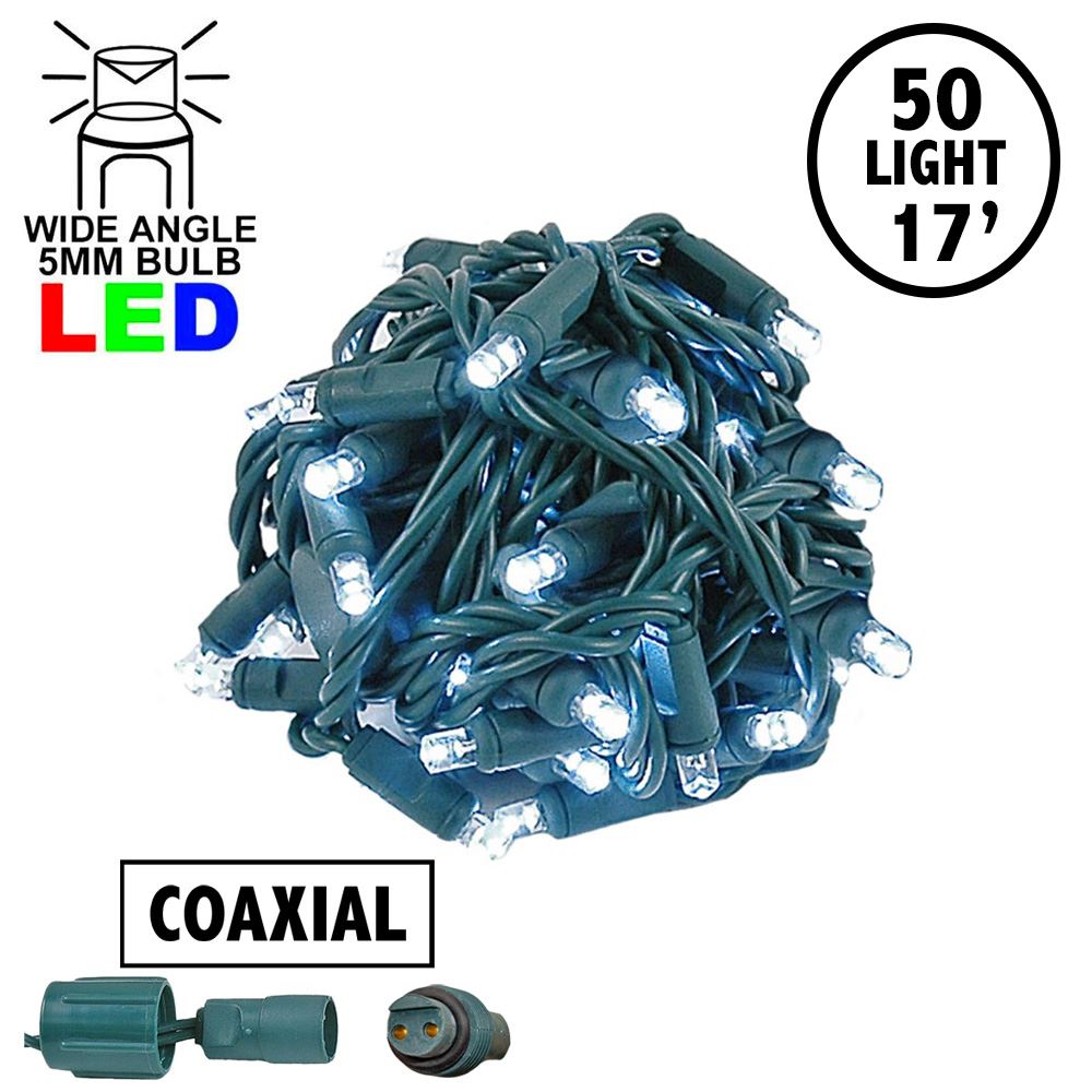 Picture of Coaxial 50 LED Pure White 4" Spacing Green Wire