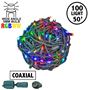 Picture of 100 RGB + Warm White LED 6" Spacing Green Wire Coaxial w/o Power Supply & Remote