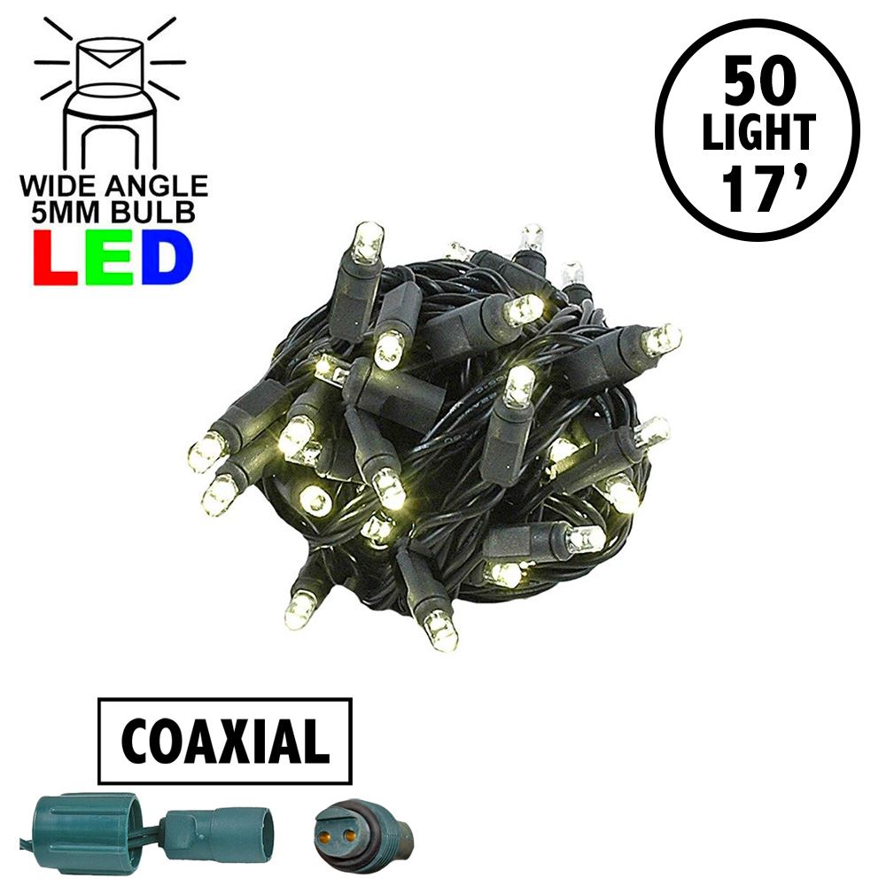 Picture of Coaxial 50 LED Warm White 4" Spacing Black Wire