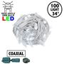 Picture of Coaxial 100 LED Pure White 4" Spacing White Wire