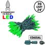 Picture of Coaxial Green 70 LED C6 Strawberry Mini Lights Commercial Grade on Green Wire
