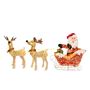 Picture of Pre-Lit Warm White 33.5 in. Santa & Reindeer Decoration