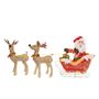Picture of Pre-Lit Warm White 33.5 in. Santa & Reindeer Decoration