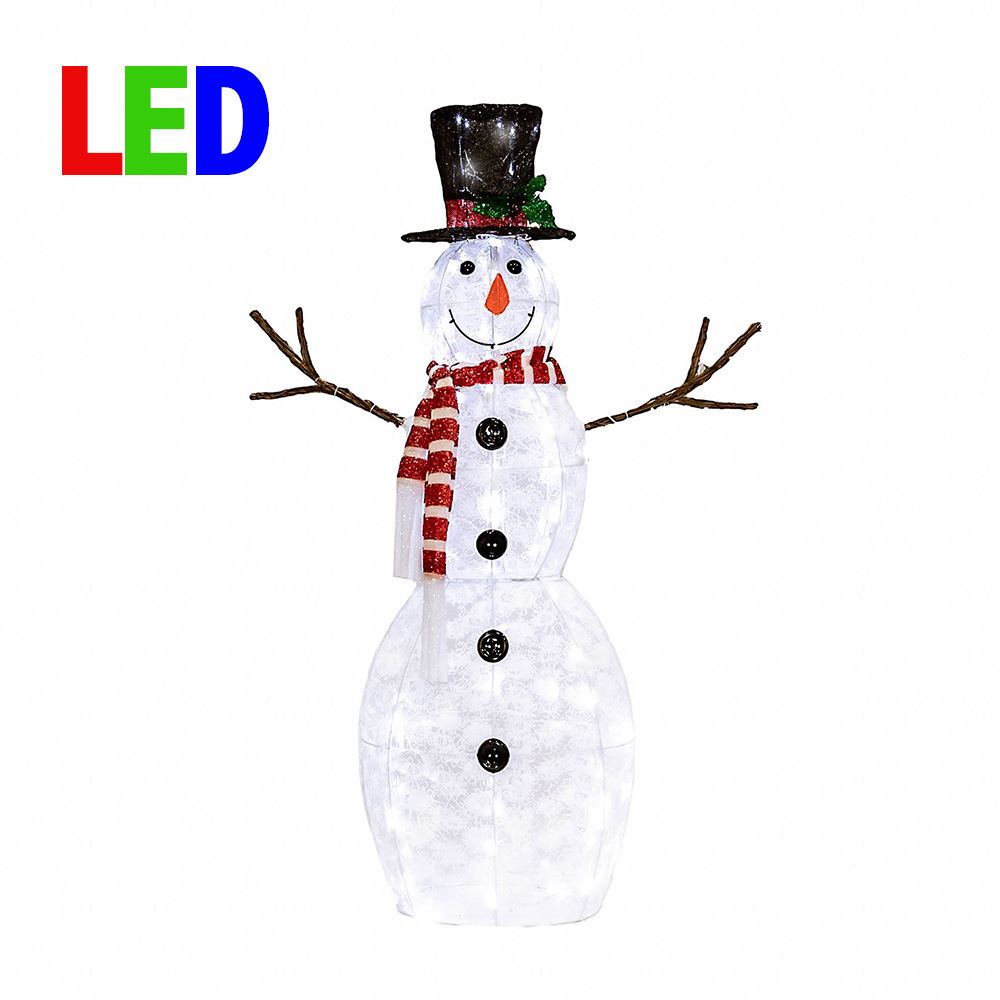 Picture of 48 in. Snowflake Fabric Snowman with 120 Cool White LED Lights
