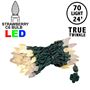 Picture of *NEW* True Twinkle Warm White 70 LED C6 Strawberry Mini Lights Commercial Grade on Green Wire