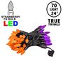 Picture of *NEW* True Twinkle Purple/Orange 70 LED C6 Strawberry Mini Lights Commercial Grade on Black Wire