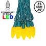 Picture of 25 Yellow C9 LED Pre-Lamped String Lights Green Wire