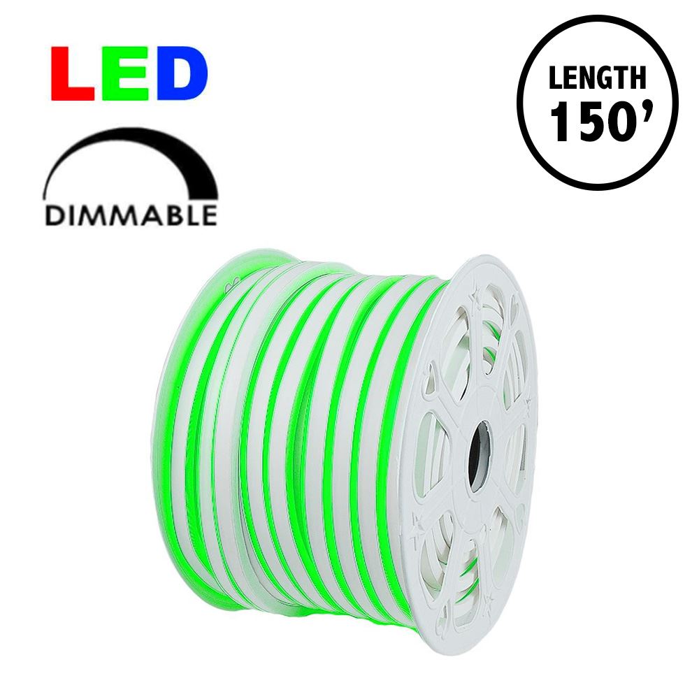 Picture of 150 Ft Green LED Mini Neon Flex Rope Light Spool 120 Volt