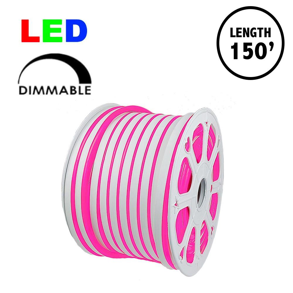 Picture of 150 Ft Pink LED Mini Neon Flex Rope Light Spool 120 Volt