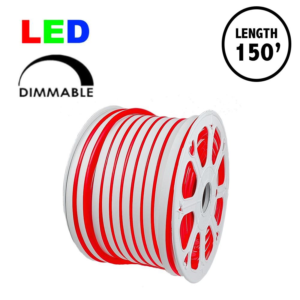 Picture of 150 Ft Red LED Mini Neon Flex Rope Light Spool 120 Volt