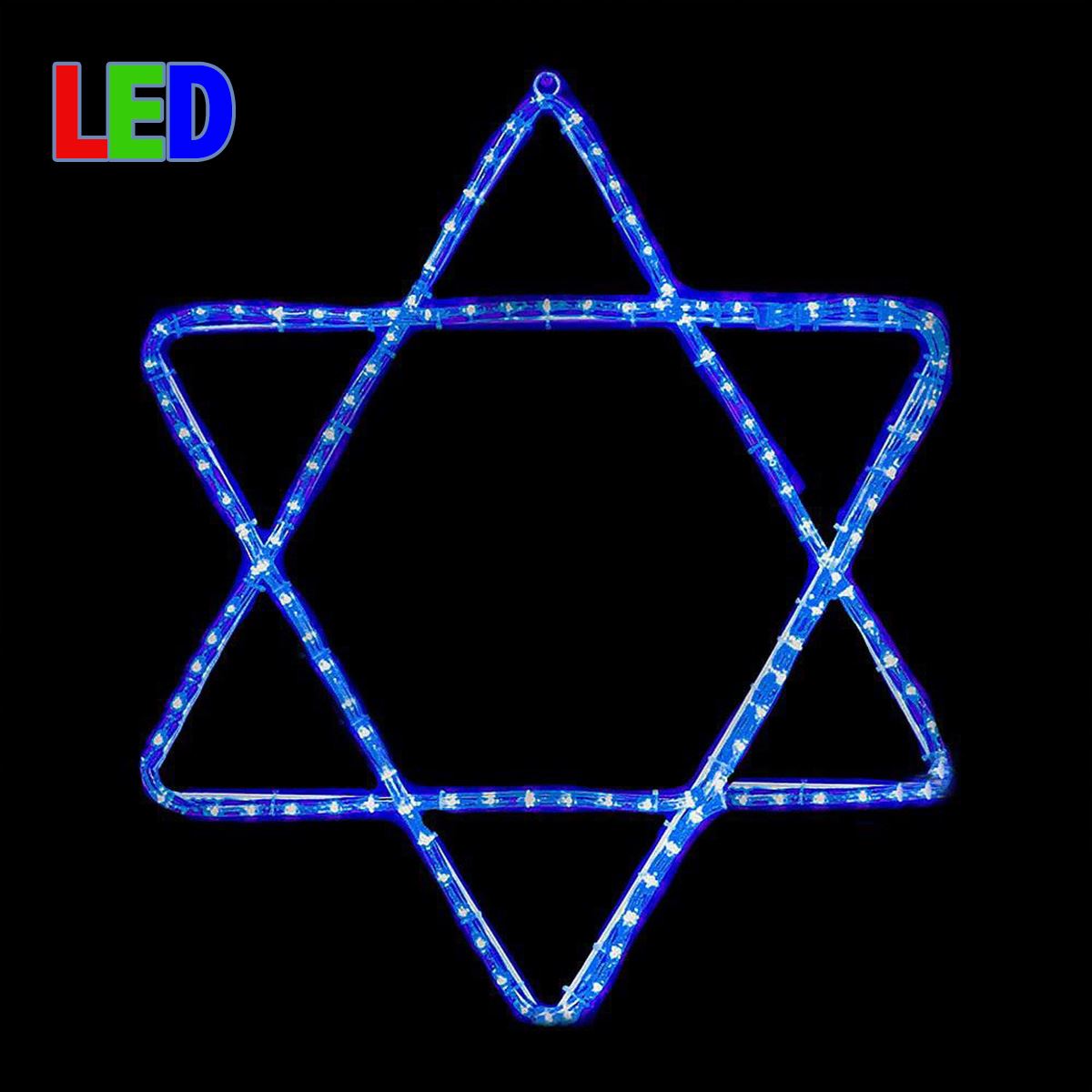 Picture of 24" Star of David Hanukkah LED Rope Light Motif