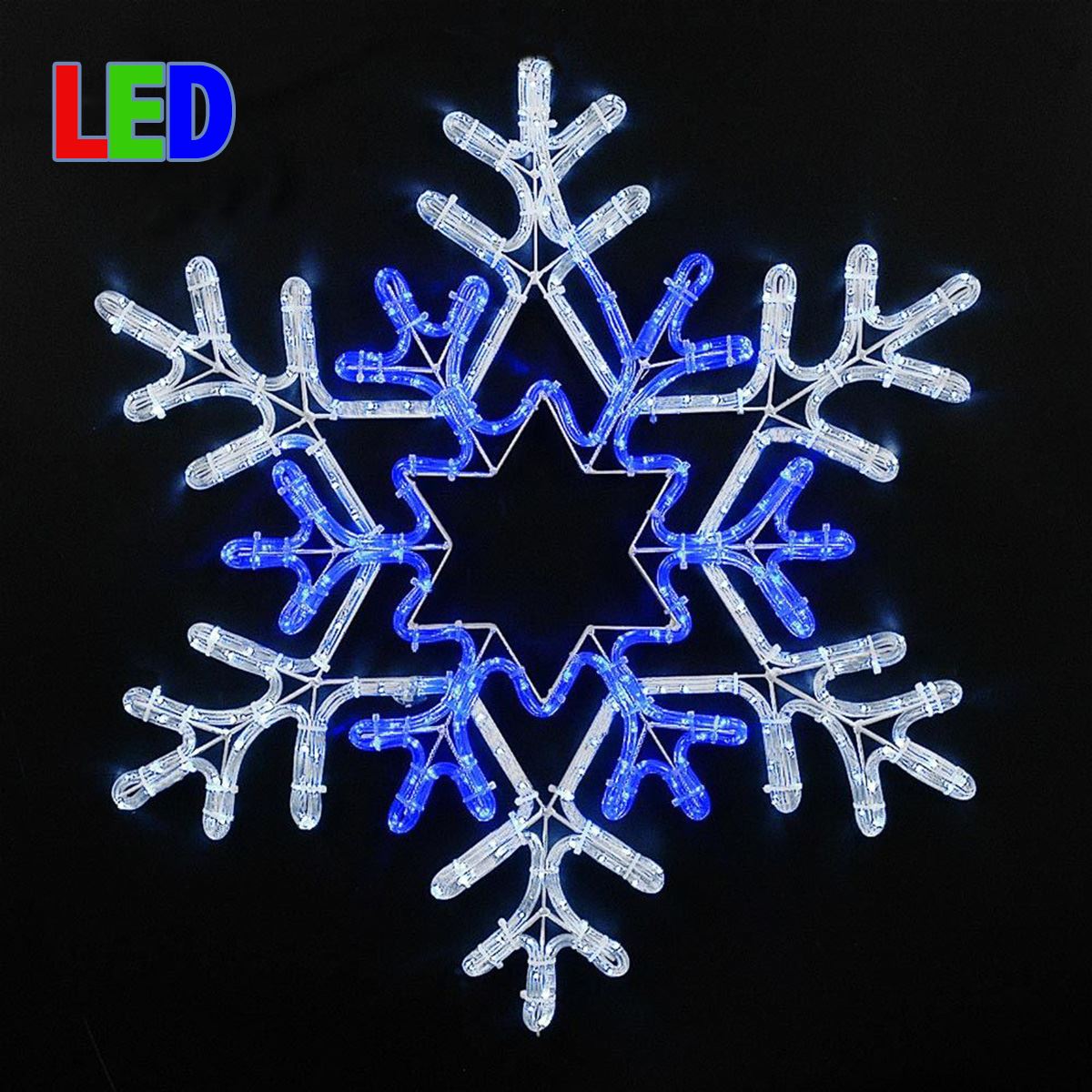 Picture of 30" Deluxe Pure White/Blue LED Snowflake 
