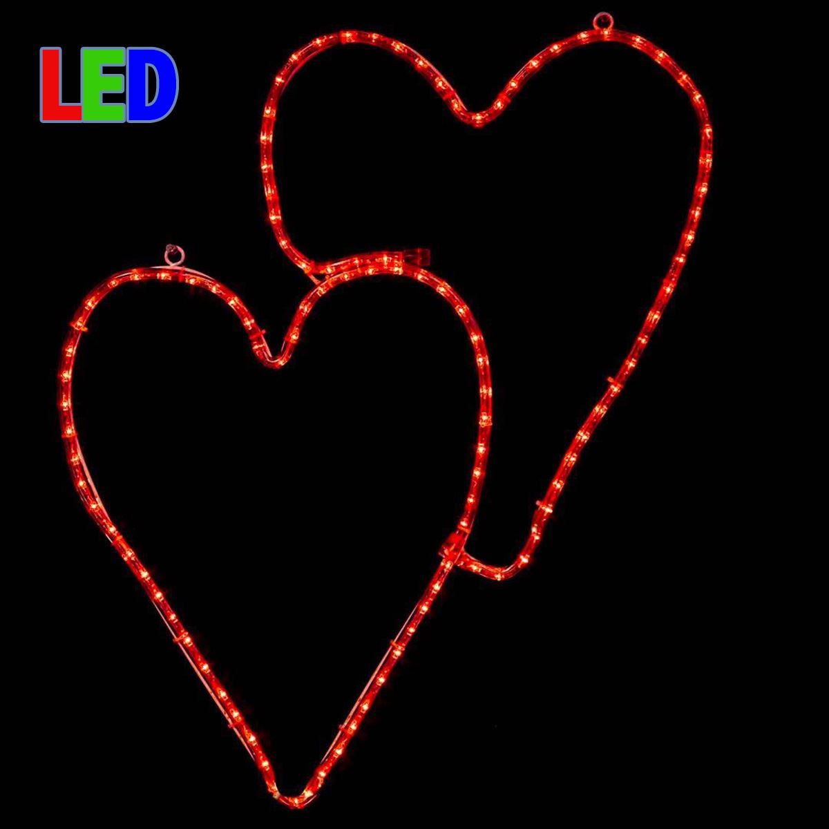 Picture of 28" Double Heart LED Rope Light Motif