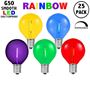 Picture of Rainbow Color LED G50 Plastic Filament LED Globe Bulbs - 25pk