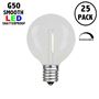 Picture of Warm White LED G50 Plastic Filament LED Globe Bulbs - 25pk