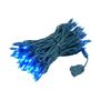 Picture of Commercial Grade Wide Angle 100 LED Blue 50' Long on Green Wire