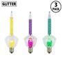 Picture of Yellow/Purple/Green Bubble Light With Silver Glitter Replacements 3 Pack 