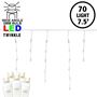 Picture of Twinkle Warm White LED Icicle Lights on White Wire 70 Bulbs
