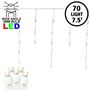 Picture of Warm White LED Icicle Lights on White Wire 70 Bulbs