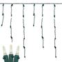 Picture of Warm White LED Icicle Lights on Green Wire 150 Bulbs