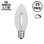 Picture of Pure White C9 LED Plastic Filament Replacement Bulbs 25 Pack 