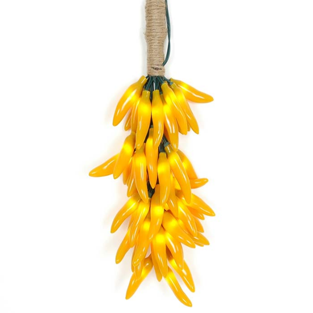 Yellow Chili Pepper Cluster Ristras 50 light