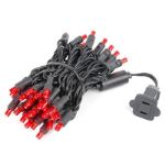 50 LED Red LED Christmas Lights 11' Long on Black Wire