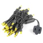 50 LED Yellow LED Christmas Lights 11' Long on Black Wire