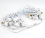 25 Clear S14 Commercial Grade Light String Set on 37.5' of White Wire 