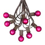 100 G30 Globe String Light Set with Purple Satin Bulbs on Brown Wire