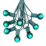 100 G30 Globe String Light Set with Green Satin Bulbs on Green Wire