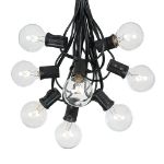 100 G40 Globe String Light Set with Clear Bulbs on Black Wire