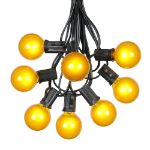 100 G40 Globe String Light Set with Yellow Bulbs on Black Wire