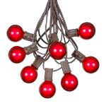 100 G40 Globe String Light Set with Red Bulbs on Brown Wire