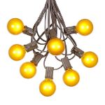 100 G40 Globe String Light Set with Yellow Bulbs on Brown Wire