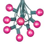 100 G40 Globe String Light Set with Pink Bulbs on Green Wire