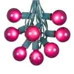 100 G50 Globe Light String Set with Purple on Green Wire