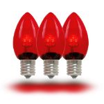 C7 - Red - Glass LED Replacement Bulbs - 25 Pack