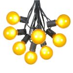 25 G50 Globe Light String Set with Yellow Bulbs on Black Wire