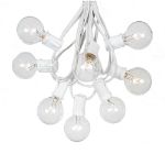 25 G40 Globe String Light Set with Clear Bulbs on White Wire
