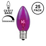 Purple Transparent C9 7 Watt Replacement Bulbs 25 Pack