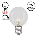E12 Clear G50 7 Watt Replacement Bulbs 25 Pack E12 Base