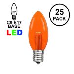 Amber (Orange)  Smooth Glass C9 LED Bulbs - 25k