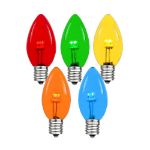 C7 - Multi Colored - Glass LED Replacement Bulbs - 25 Pack