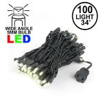 Commercial Grade Wide Angle 100 LED Warm White 34' Long Black Wire